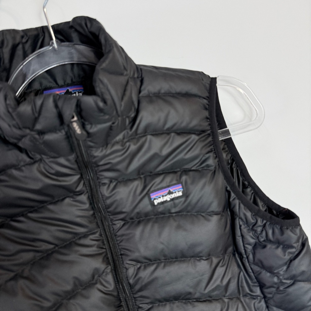 Patagonia Down Sweater Vest Womens S Black‎ 84627 Full Zip Puffer Udi's Logo - Picture 4 of 13